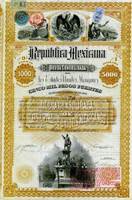 Republica Mexicana, £1000 = $5000, 1885