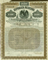 Republica Mexicana, £500 = 10200 Mark = US-$2425, 1899